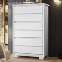 Ver imagem 1 de Cômoda Quarto 79cm 6 Gavetas Ayron Branco A02 - Mpozenato