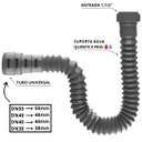 Ver imagem 7 de Pia Lavatório 4l Cinza + Sifão Sanfonado Universal + Torneira Preta + Veda Rosca