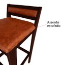 Ver imagem 7 de Banqueta Baixa 70cm para Bancada Assento Estofado em Sintetico Cecilia:imbuia com Sintetico Whisky