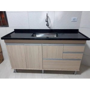 Gabinete para Pia de Cozinha 1,50m Michelangelo Cípres 100% Mdf 15mm