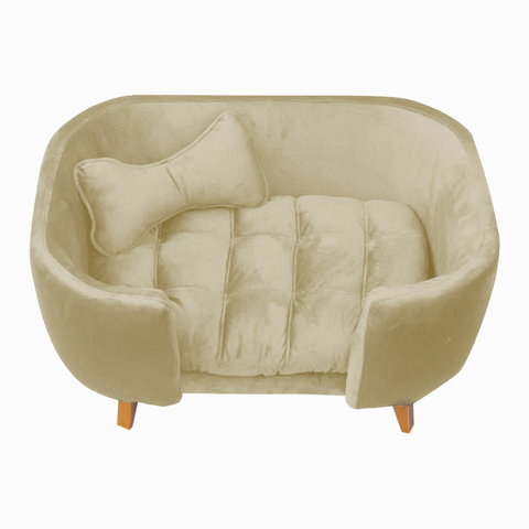 Poltrona Cama Pet Hannah Luxo - Veludo Bege