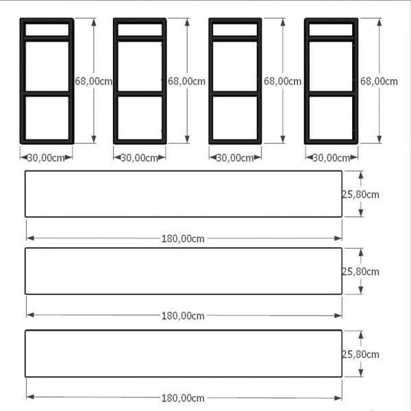 Rack Industrial Aço Cor Preto 180x30x68cm (C)x(L)x(A) Osb Modelo Ind35Osbrk - 3