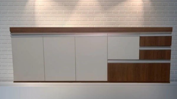 Gabinete para pia de cozinha 1,80m Évora e Branco 100% MDF 15mm - 3