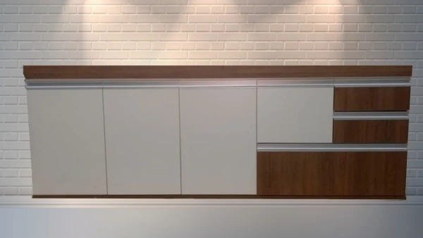 Gabinete para pia de cozinha 1,80m Évora e Branco 100% MDF 15mm - 2