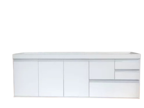 Gabinete para pia de cozinha 1,80m Donatello Branco Fosco 100% MDF 15mm - 1