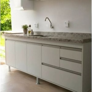 Gabinete para Pia de Cozinha 1,80m Donatello Branco Fosco 100% Mdf 15mm