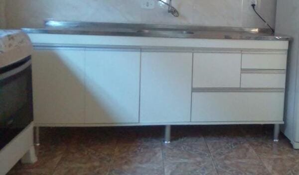 Gabinete para pia de cozinha 2m Branco Fosco 100% MDF 15mm - 2