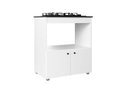Ver imagem 1 de Balcão Cozinha Fogão Cooktop 4 Bocas 2 Portas Branco e Preto