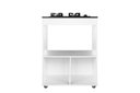 Ver imagem 3 de Balcão Cozinha Fogão Cooktop 4 Bocas 2 Portas Branco e Preto