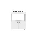 Ver imagem 2 de Balcão Cozinha Fogão Cooktop 4 Bocas 2 Portas Branco e Preto