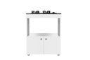 Ver imagem 2 de Balcão Cozinha Fogão Cooktop 4 Bocas 2 Portas Branco e Preto
