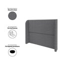 Ver imagem 2 de Cabeceira Estofada Ideal para Cama de Casal 160cm - Cinza