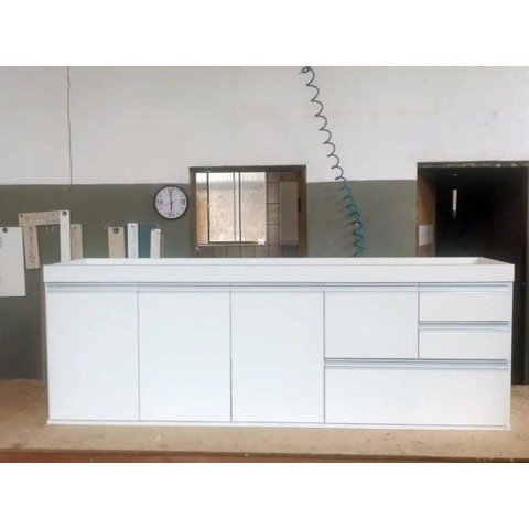 Gabinete para Pia de Cozinha 2,2m Branco Fosco 100% Mdf 15mm