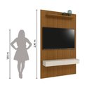 Ver imagem 2 de Painel Para Tv Até 55 Polegadas Ripado Impressão 3d Egeo Com Nicho 1,35m Cedro Off White Edn Cedro