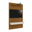 Ver imagem 1 de Painel Para Tv Até 55 Polegadas Ripado Impressão 3d Egeo Com Nicho 1,35m Cedro Off White Edn Cedro