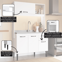 Ver imagem 2 de Cozinha Completa Compacta Branco Armário Mdf 4 Portas 1 Gaveta