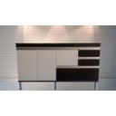 Ver imagem 1 de Gabinete para Pia de Cozinha 1,50m Donatello Preto e Branco 100% Mdf 15mm