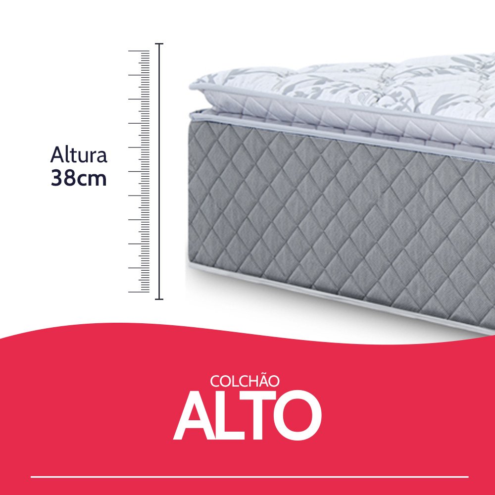Colchão Queen Bf Colchoes Molas Ensacadas com Pillow Top Extra Conforto 158x198x38cm Bf - 7