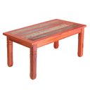 Ver imagem 2 de Conjunto Mesa de Jantar em Madeira Demolição 1,5m 6 Cadeiras Conforto com Pátina