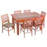 Conjunto Mesa de Jantar em Madeira Demolição 1,5m 6 Cadeiras Conforto com Pátina - 1