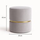 Ver imagem 2 de Kit Puff Cinta no Meio Decorativa Cinza Veludo