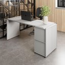 Ver imagem 1 de Mesa Escrivaninha 150cm X 60cm e Armário 2 Portas F5 Office Cor:cinza