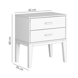 Mesa de Cabeceira Quarto Infantil Cor Branco Pes de Madeira - 3
