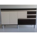 Ver imagem 1 de Gabinete para Pia de Cozinha 1,50m Donatello Preto e Branco 100% Mdf 15mm