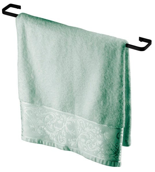 Toalheiro Preto Fosco 60cm Suporte Porta Toalha Toilet Fixo - 1