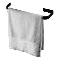 Suporte Porta Toalha Banheiro Lavabo Toalheiro Preto Fosco - 2