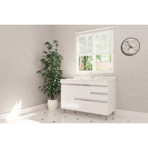 Balcão 1,20m Donatello Branco Fosco 100% Mdf 15mm