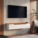 Ver imagem 1 de Rack Aparador Suspenso Flow Off White e Freijó com Design Moderno para Sala e Organização