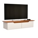 Ver imagem 3 de Rack Aparador Suspenso Flow Off White e Freijó com Design Moderno para Sala e Organização