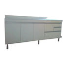 Ver imagem 3 de Balcão com Tampo 2m Branco Fosco 100% Mdf 15mm