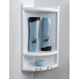 Porta Shapoo de Pvc Cantoneira Parede para Banheiro Herc: Branco - 3