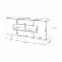 Ver imagem 3 de Aparador Buffet Anya 160 cm Porta de Vidro Deslizantes Pés em Madeira Maciça H01- D'Rossi