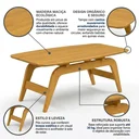 Ver imagem 4 de Mesa de Centro para Sala de Madeira Maciça 110cm Jamba Mel