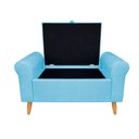 Ver imagem 3 de Recamier Baú Rio 160cm Suede Madeira Maciça Azul Turquesa Inova Decor