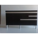 Ver imagem 2 de Gabinete para Pia de Cozinha 1,50m Michelangelo Preto Fosco 100% Mdf 15mm