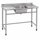 Ver imagem 1 de Mesa com Cuba - 1500x600 - Contraventado - Aço Inox 430