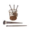 Porta pincel de metal e kit 5 pinceis com glitter rose gold - 2