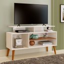 Ver mais imagens de Rack Bancada para Tv de até 42" 2 Prateleiras Lynne Off White/canela