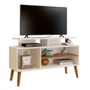 Ver imagem 6 de Rack Bancada para Tv de até 42" 2 Prateleiras Lynne Off White/canela