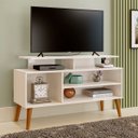 Ver imagem 7 de Rack Bancada para Tv de até 42" 2 Prateleiras Lynne Off White/canela