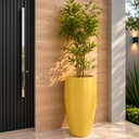 Ver imagem 2 de Vaso de Fibra de Vidro Atenas g 90cm Vitrificado Grande Dourado