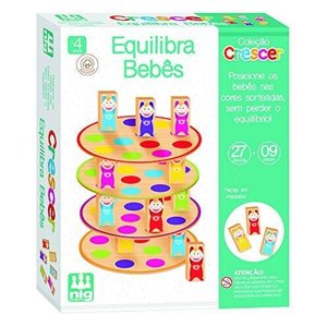 Brinquedo Educativo Equilibra Bebes Madeira Crescer, Nig Brinquedos