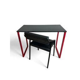 Mesa Home Office Vermelho e Preto - 4