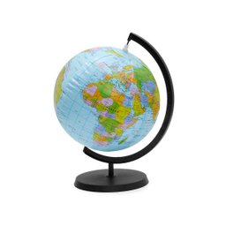 Globo Terrestre Inflável Mapa Mundi Em Português Giratório Com Suporte E Base - 1