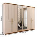 Ver imagem 4 de Guarda-roupa Casal Silverstone 6 Portas 6 Gavetas com Espelho Areia Hp/nature - Panorama Móveis