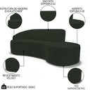 Ver imagem 3 de Sofá Living 3 Lugares 260cm Braço Esquerdo Mozart D06 Veludo Verde - Mpozenato